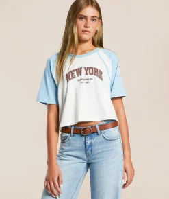 FITZ + EDDI New York Cropped T-Shirt White Clearance