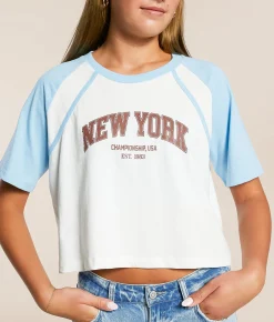 FITZ + EDDI New York Cropped T-Shirt White Clearance