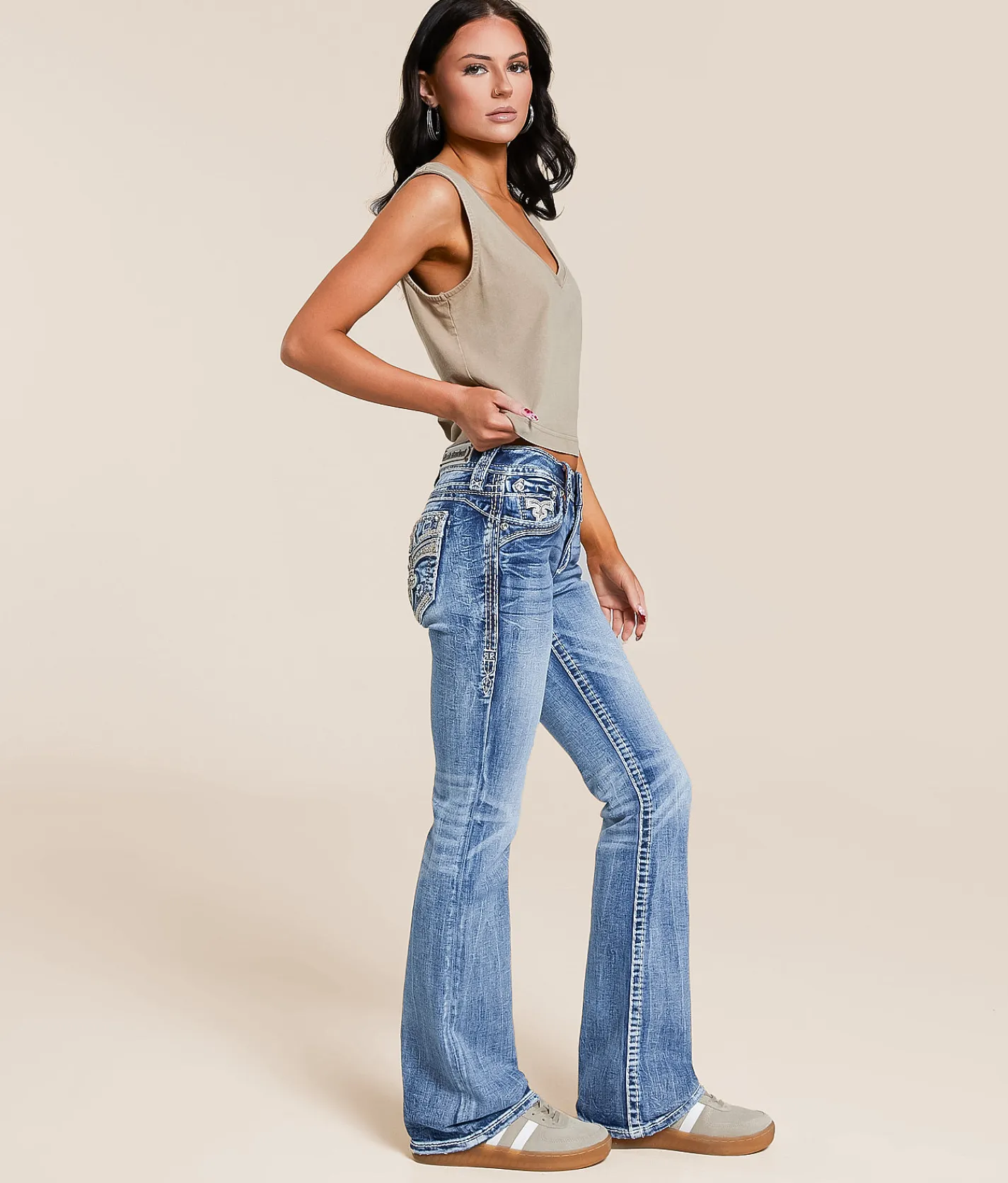 Rock Revival Nicole Low Rise Boot Stretch Jean Nicole B203 Hot