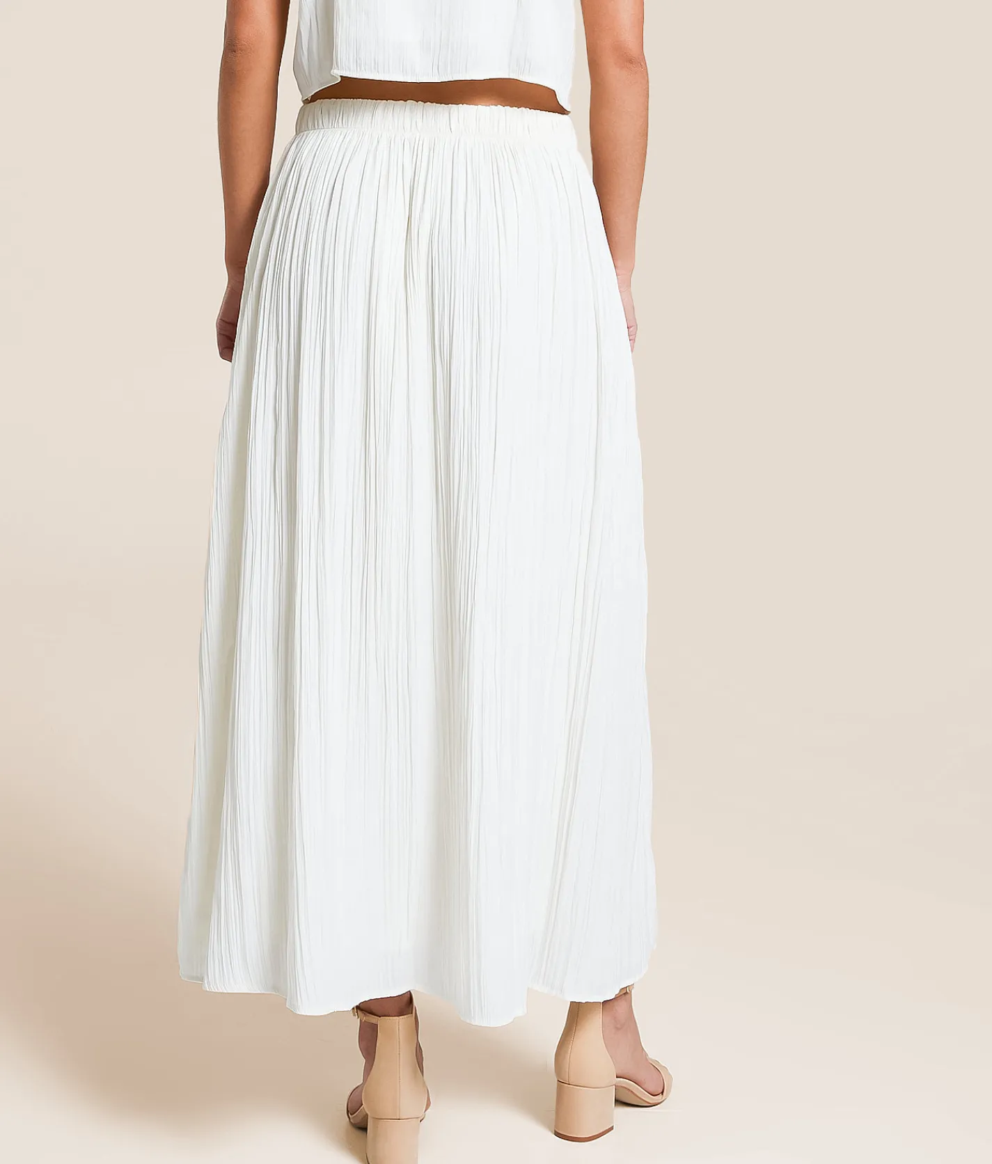 Bottoms | Z Supply Nicoline Crinkle Satin Midi Skirt Sandstone
