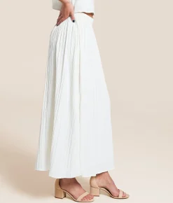 Bottoms | Z Supply Nicoline Crinkle Satin Midi Skirt Sandstone