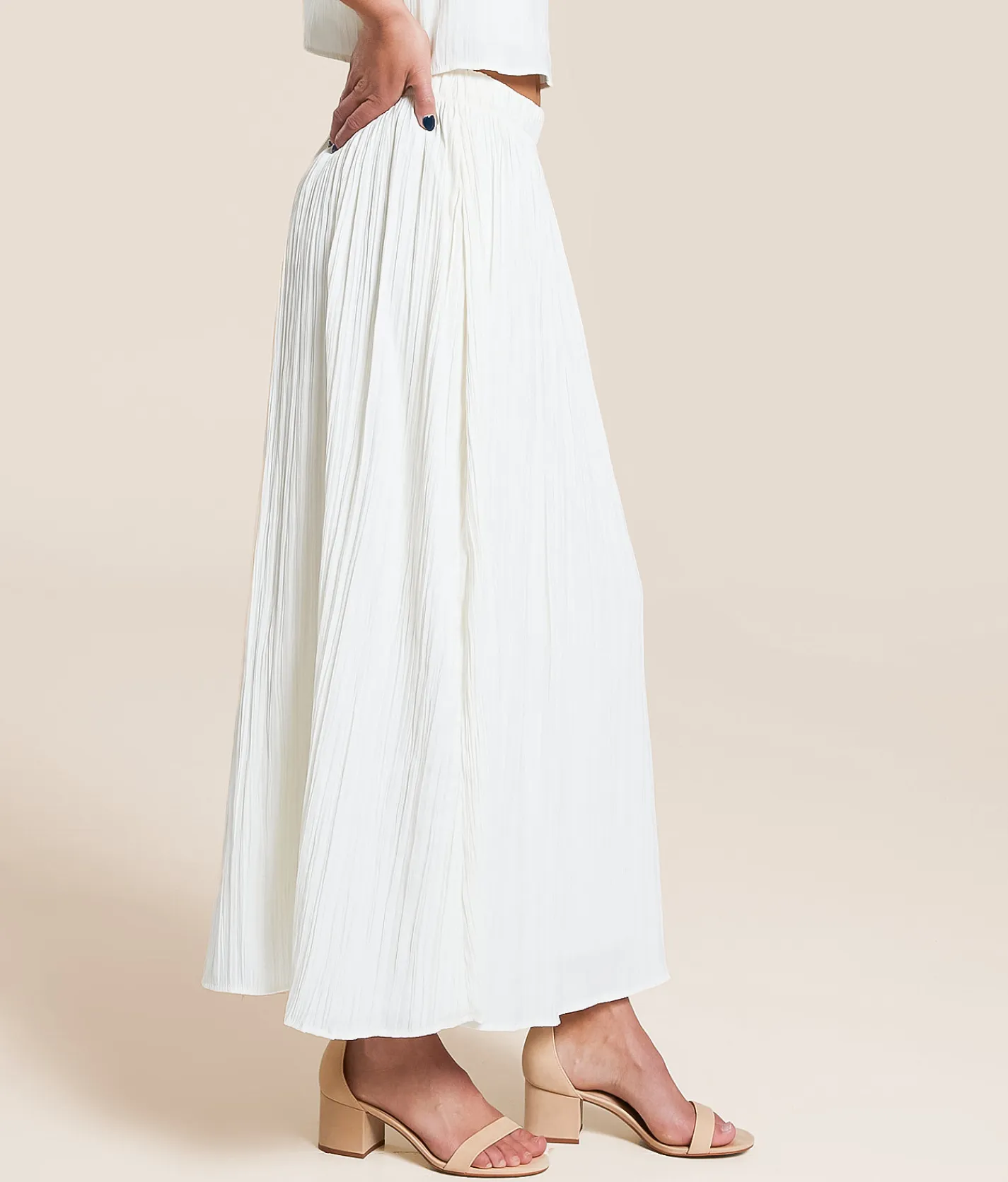 Bottoms | Z Supply Nicoline Crinkle Satin Midi Skirt Sandstone