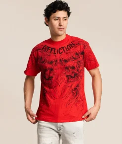 Affliction Nightmare T-Shirt Bright Red Outlet