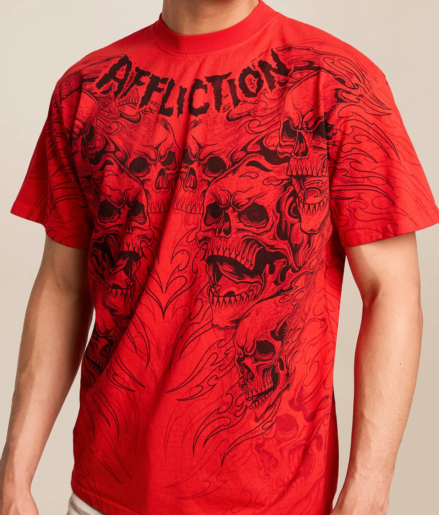 Affliction Nightmare T-Shirt Bright Red Outlet