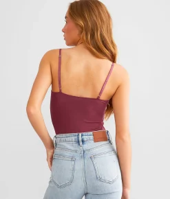 Free People Night Rhythm Corset Bodysuit Lucky Pink Discount