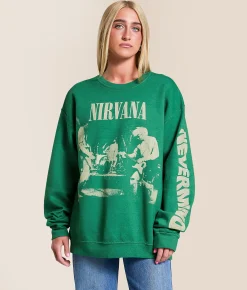 Merch Traffic Nirvana Band Pullover Bottle Green New
