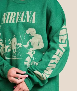 Merch Traffic Nirvana Band Pullover Bottle Green New