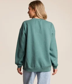 Tops | Merch Traffic Nirvana Floral Oversized Band Pullover Green