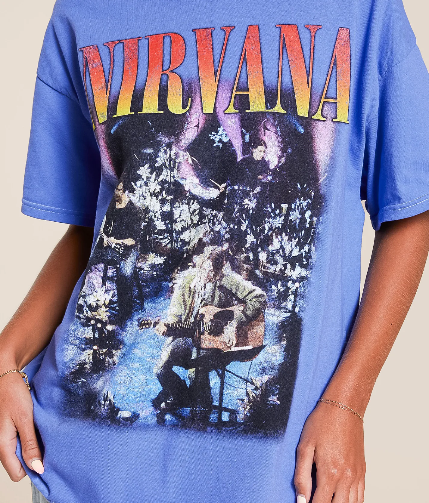 Merch Traffic Nirvana Oversized Band T-Shirt Cornflower Blue Online