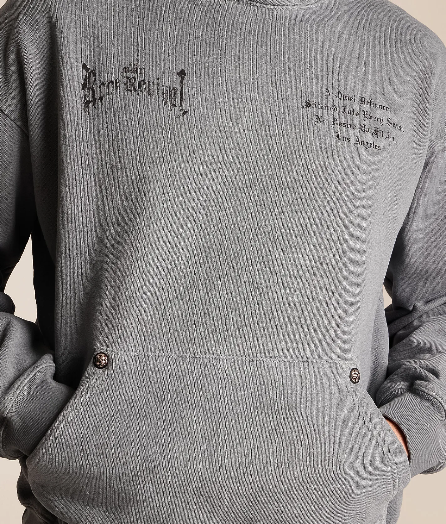 Rock Revival Noa Hooded Sweatshirt Grey New