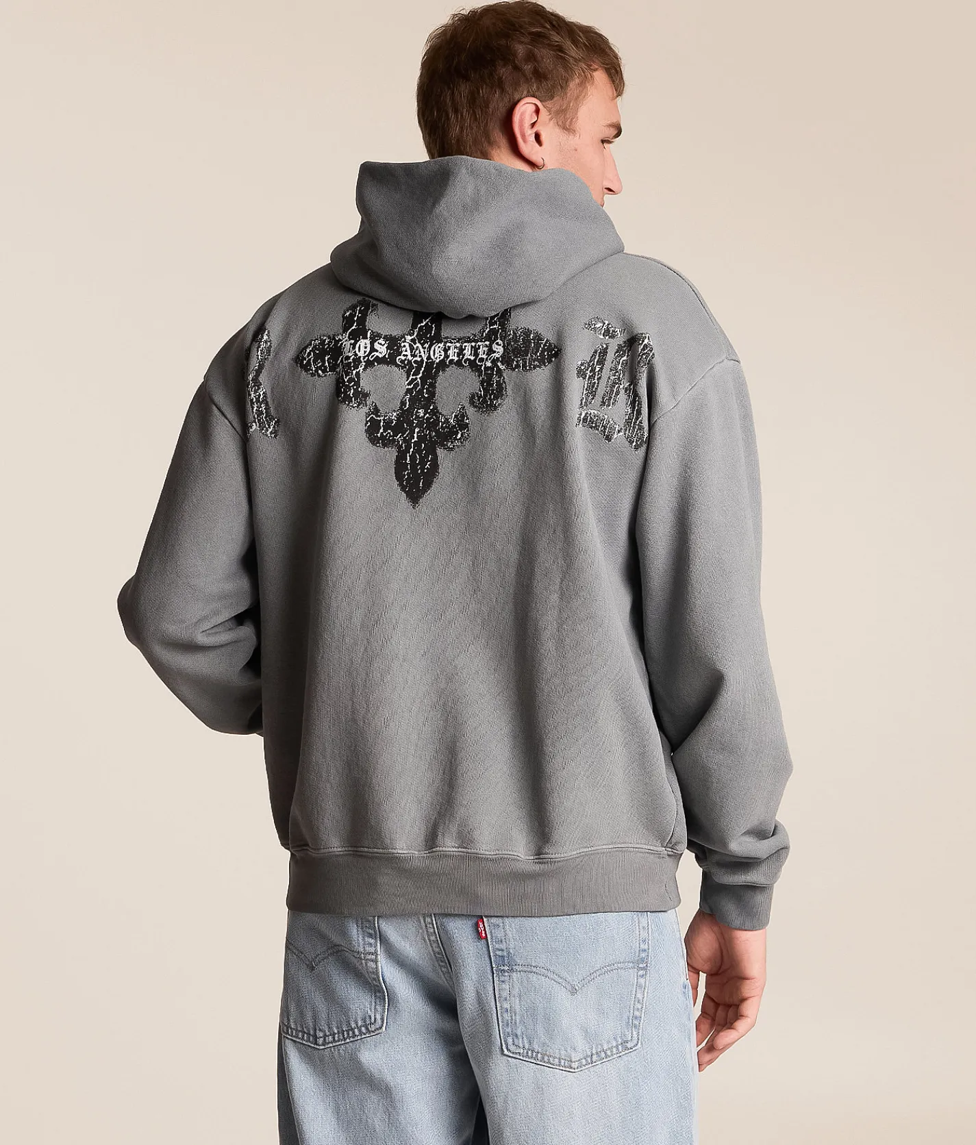 Rock Revival Noa Hooded Sweatshirt Grey New