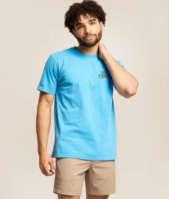 Tail Chasers Club No Bad Days T-Shirt Malibu Blue Pigment Dye Clearance