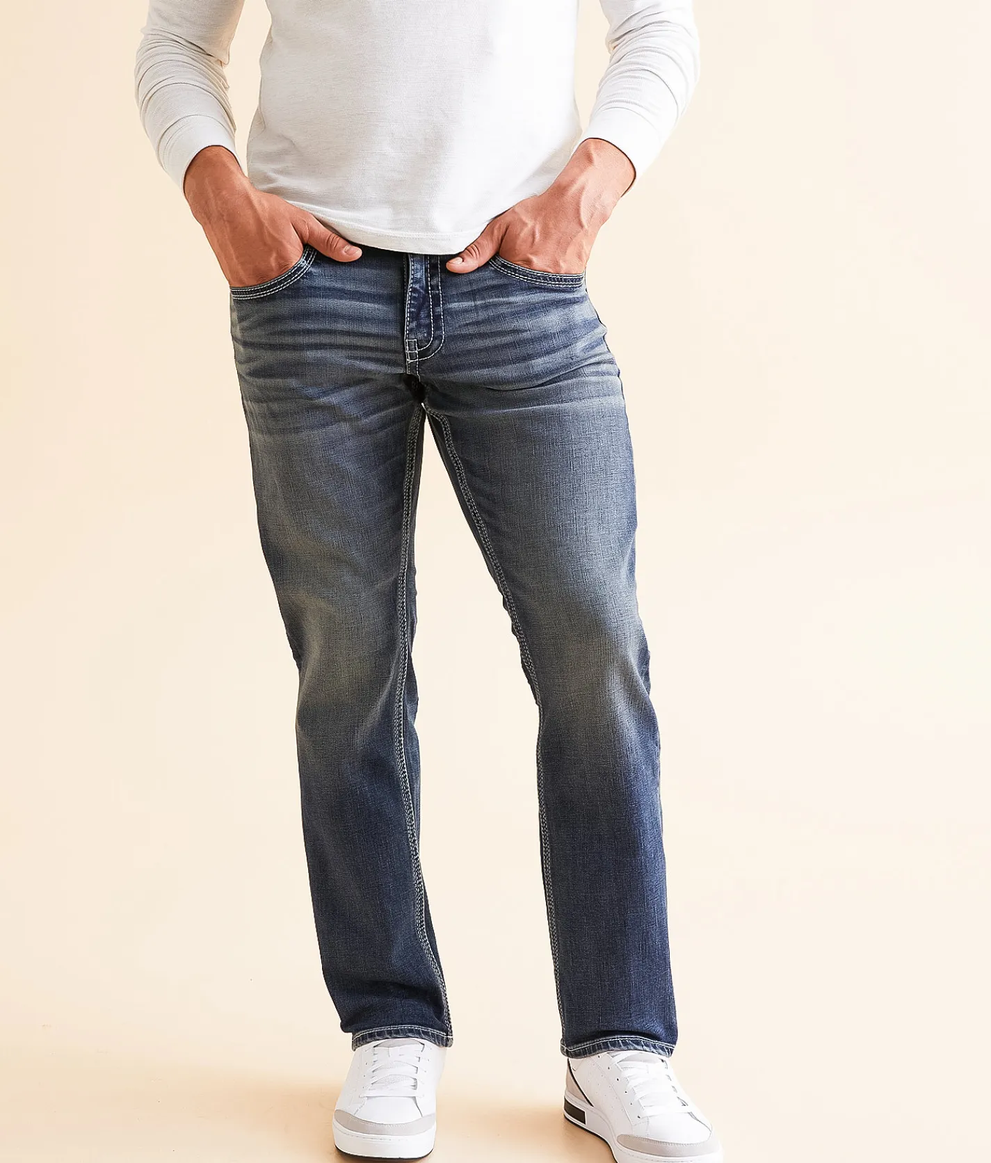 BKE Nolan Straight Stretch Jean Peck Best