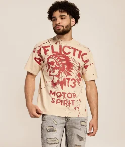 Tops|Graphic T-Shirts | Affliction No Luck Chiefs T-Shirt Bone