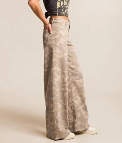 HIDDEN Nori Camo Wide Leg Stretch Jean Grey Camo