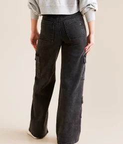 Jeans|Bottoms | HIDDEN Nori Cargo Wide Leg Stretch Jean Charcoal