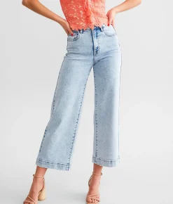 HIDDEN Nori Cropped Wide Leg Jean Light Clearance