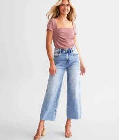 Jeans|Bottoms | HIDDEN Nori Cropped Wide Leg Stretch Jean Light