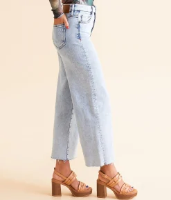 HIDDEN Nori Cropped Wide Leg Stretch Jean Light