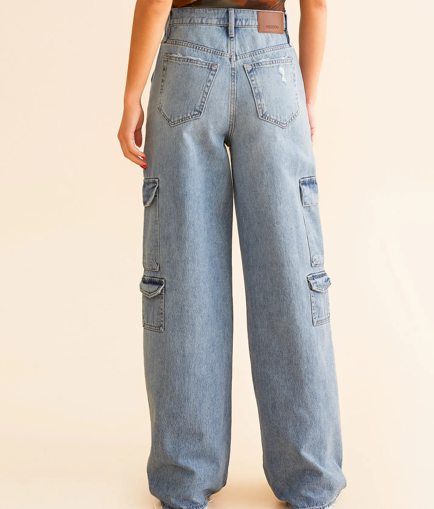 HIDDEN Nori Wide Leg Cargo Jean Light
