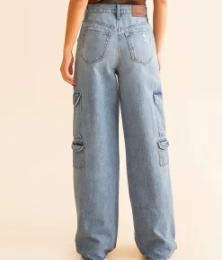 Bottoms | HIDDEN Nori Wide Leg Cargo Jean Light
