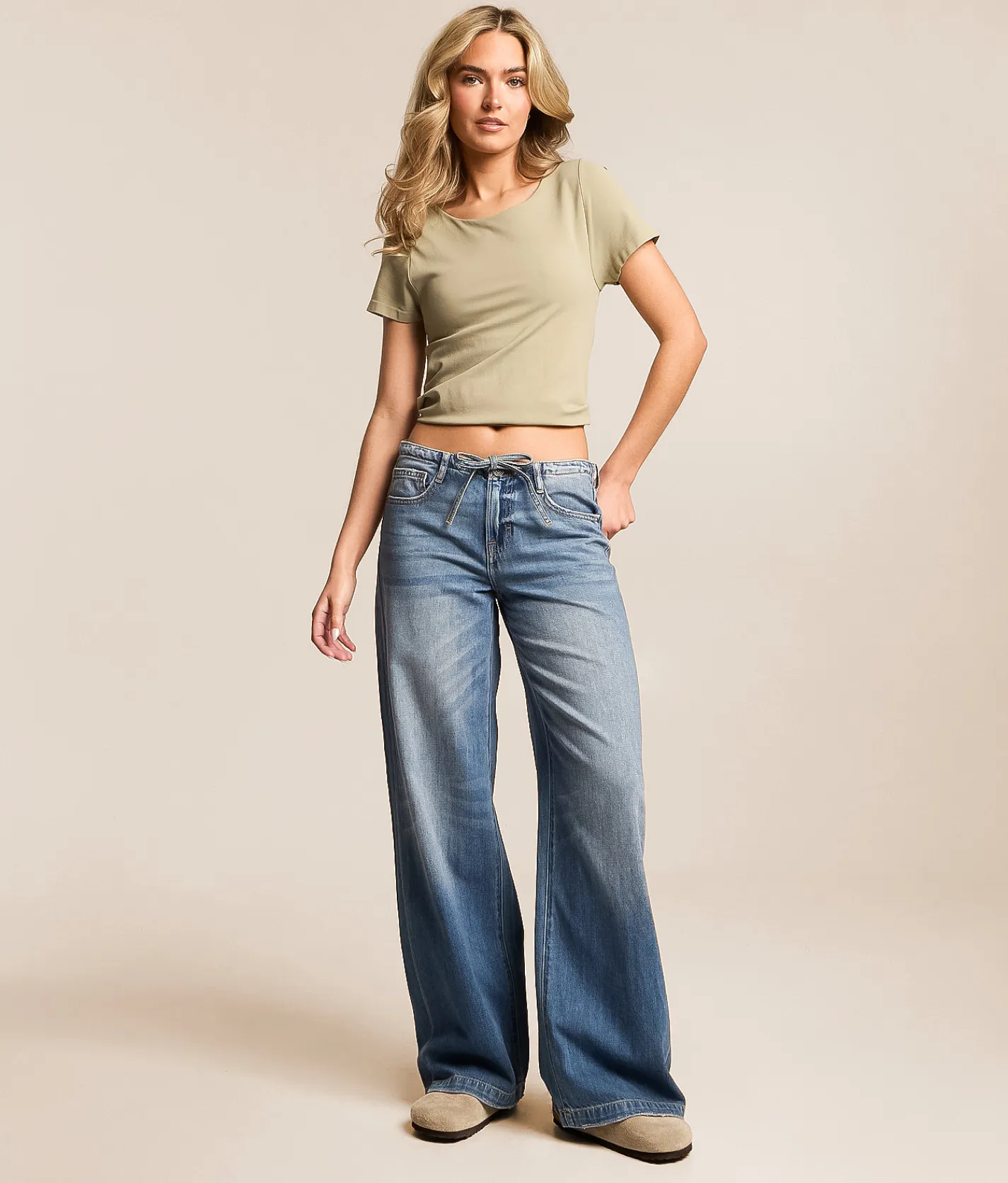 HIDDEN Nori Wide Leg Jean Seal Rocks Clearance