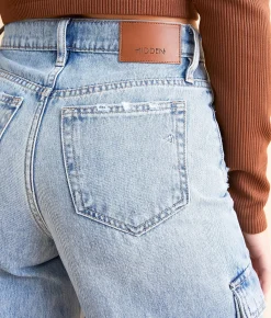 HIDDEN Nori Wide Leg Moto Cargo Jean Medium Light Online