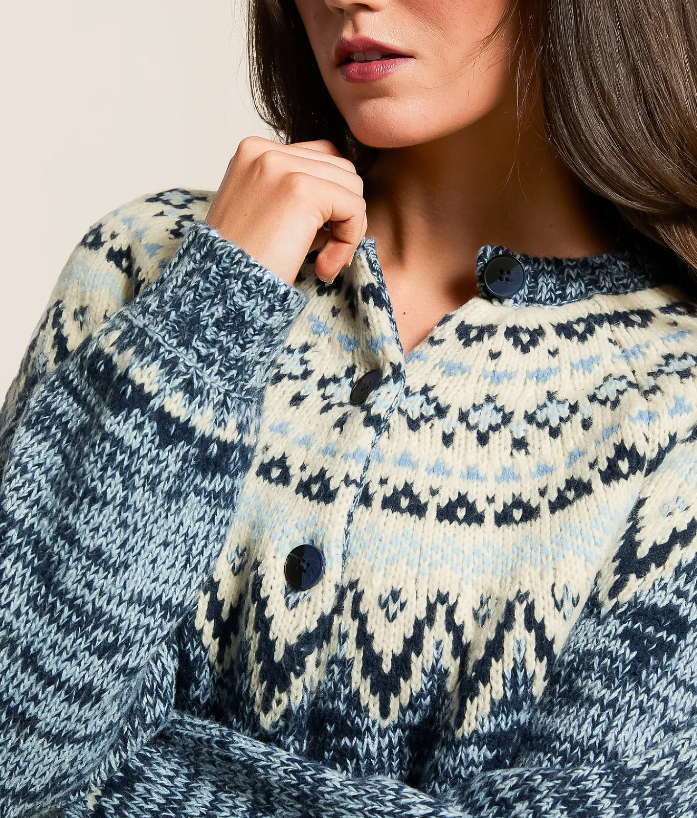 Z Supply North Sea Fairisle Cardigan Sweater Blue Velvet Heather Online