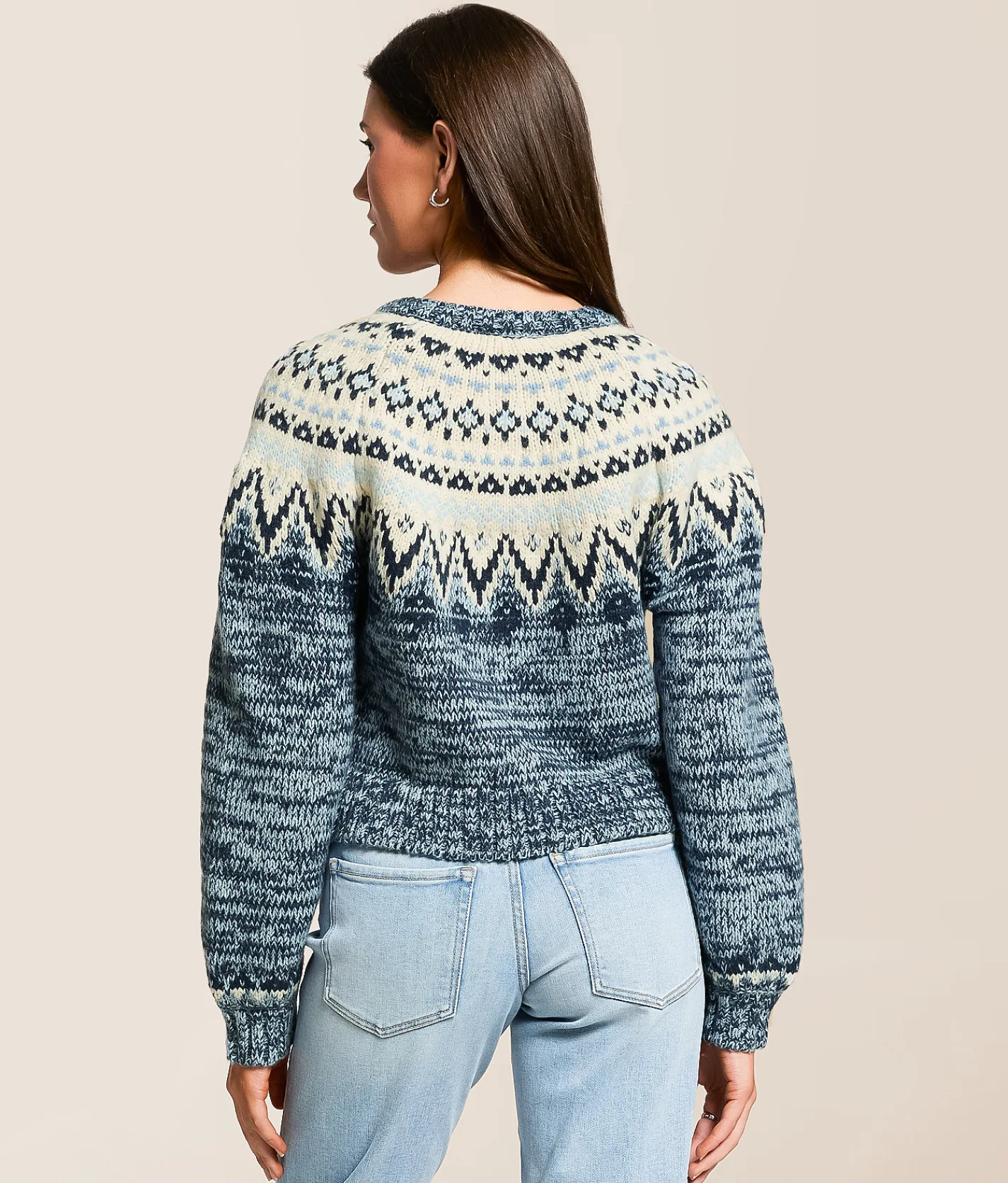 Z Supply North Sea Fairisle Cardigan Sweater Blue Velvet Heather Online