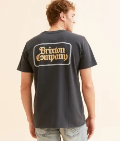Graphic T-Shirts | Brixton Norvell T-Shirt Mahogany Worn Wash