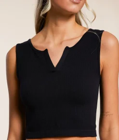Freshwear Notch Neck Cropped Tank Top Ballerina Best