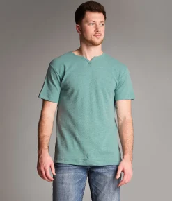 Tops | BKE Notch Neck T-Shirt Mineral Blue