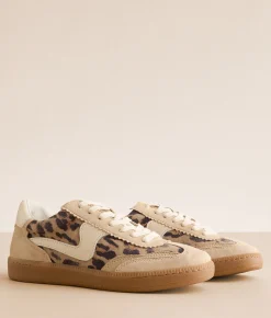 Dolce Vita Notice Leopard Leather Sneaker Lt. Leopard Clearance