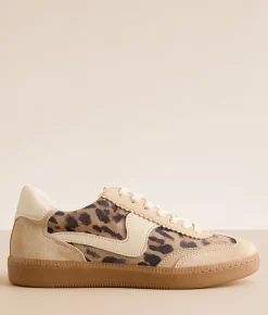 Dolce Vita Notice Leopard Leather Sneaker Lt. Leopard Clearance