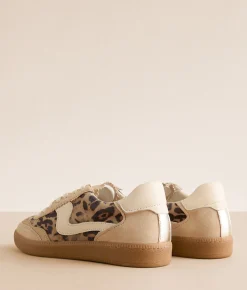 Dolce Vita Notice Leopard Leather Sneaker Lt. Leopard Clearance