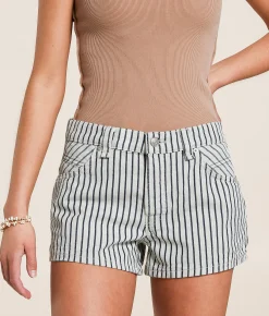 Free People Now Or Never Striped Railroad Short Washed Railroad Online