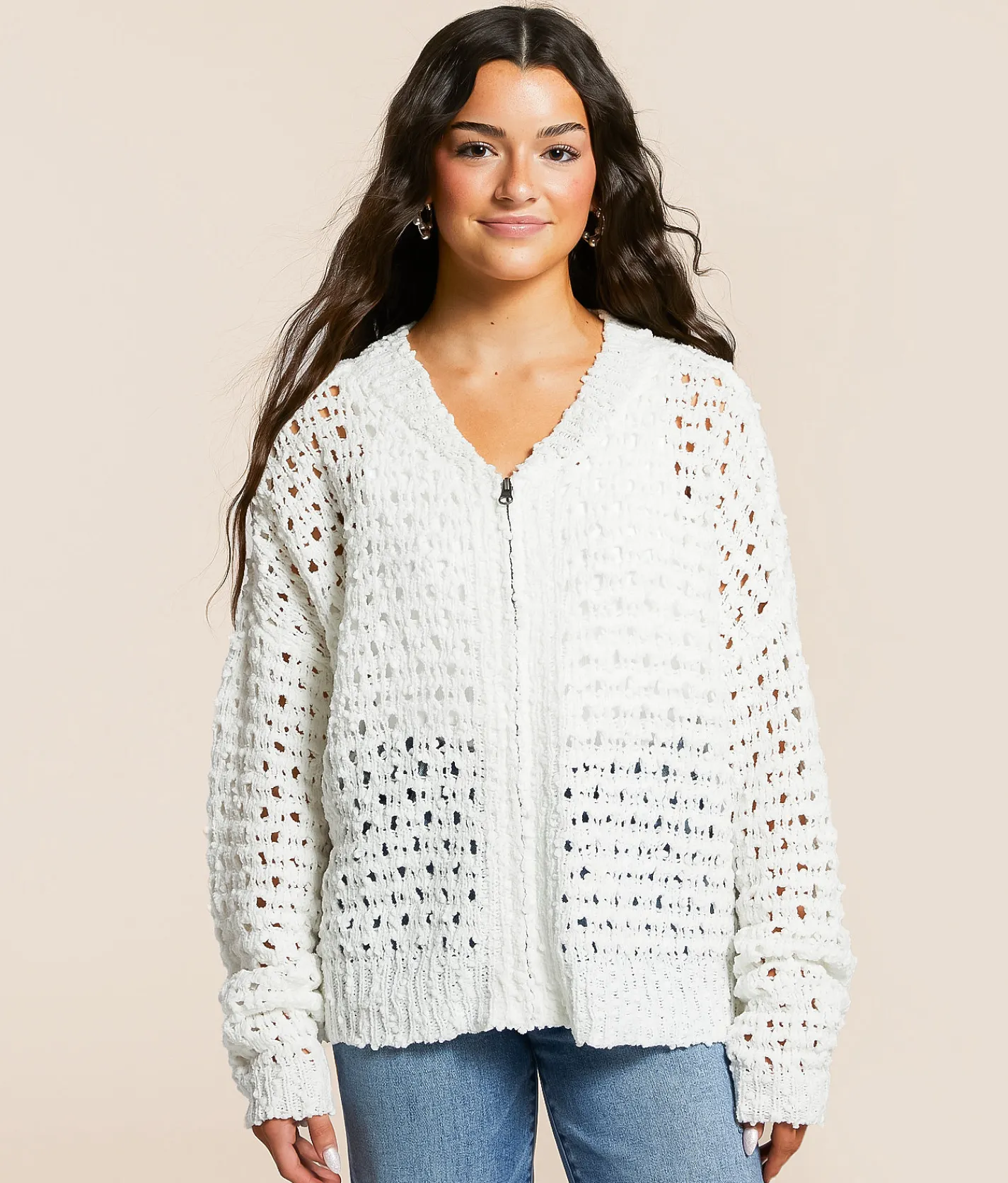 Daytrip Nubby Cardigan Sweater White Online