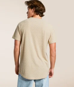 Tops | Nova Industries Nubby Fleece Textured T-Shirt Beige