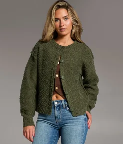 Tops | BKE Nubby Textured Cardigan Sweater Thyme