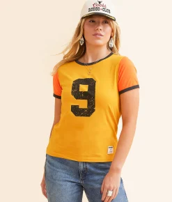 Wrangler® x Lainey Wilson Number 9 Ringer T-Shirt Nugget Gold Outlet