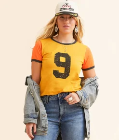 Wrangler® x Lainey Wilson Number 9 Ringer T-Shirt Nugget Gold Outlet