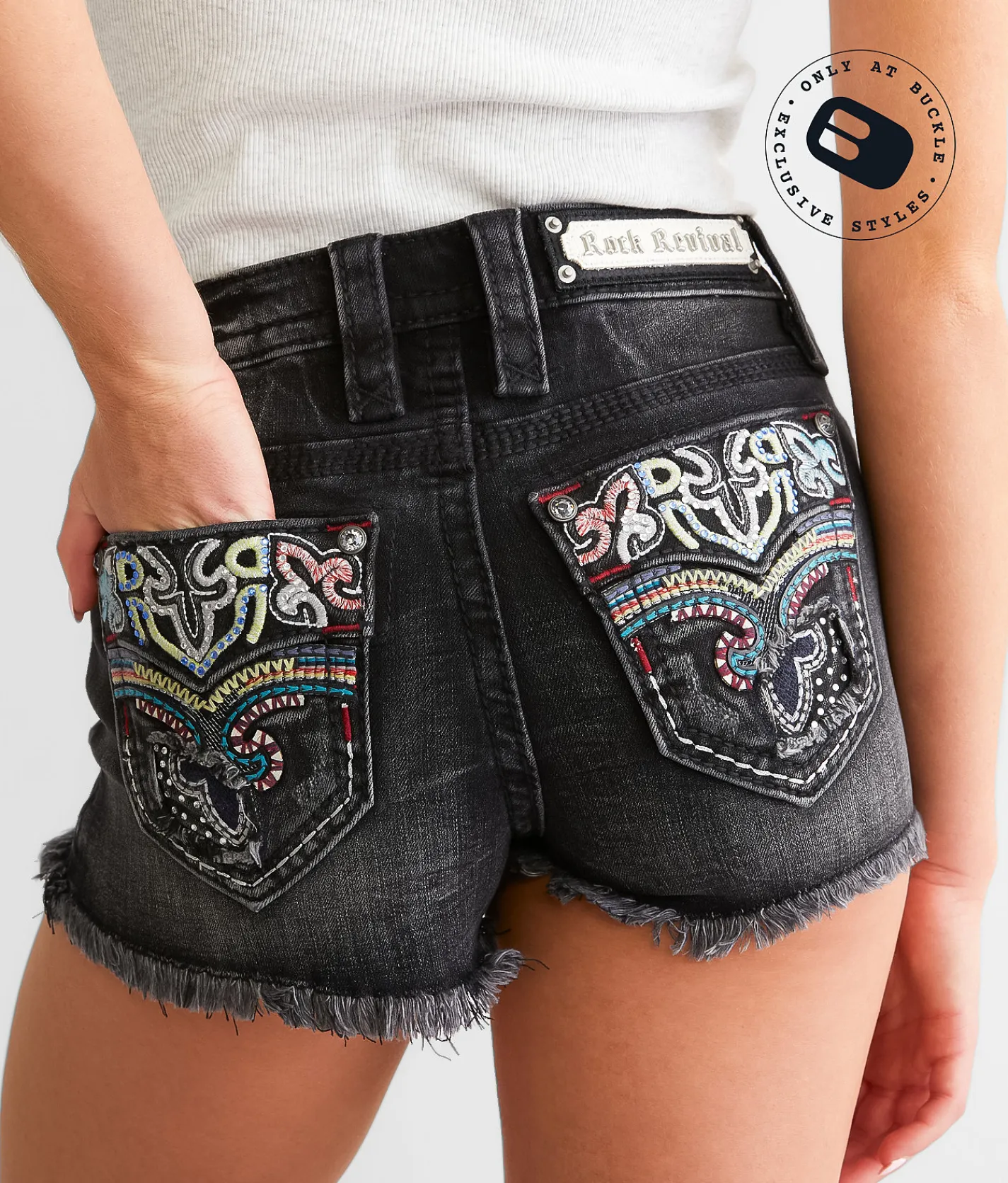 Bottoms|Shorts | Rock Revival Nuri Mid-Rise Stretch Short Nuri MH209
