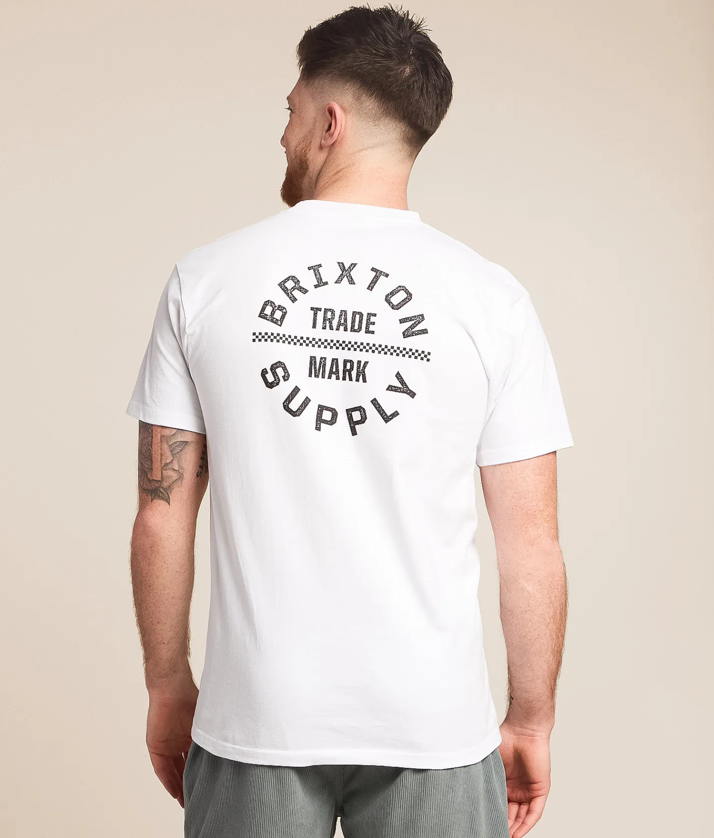 Brixton Oath T-Shirt White Black Checkered Hot