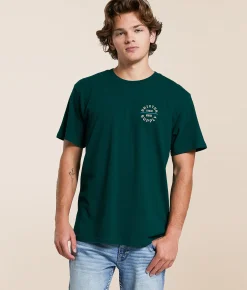 Brixton Oath V T-Shirt Deep Emerald Sand Slate Best
