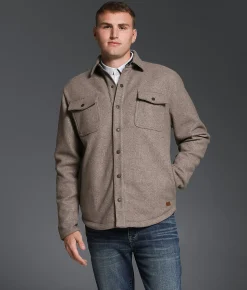 Tops|Coats & Jackets | Outpost Makers Oatmeal Fleece Shacket Tan