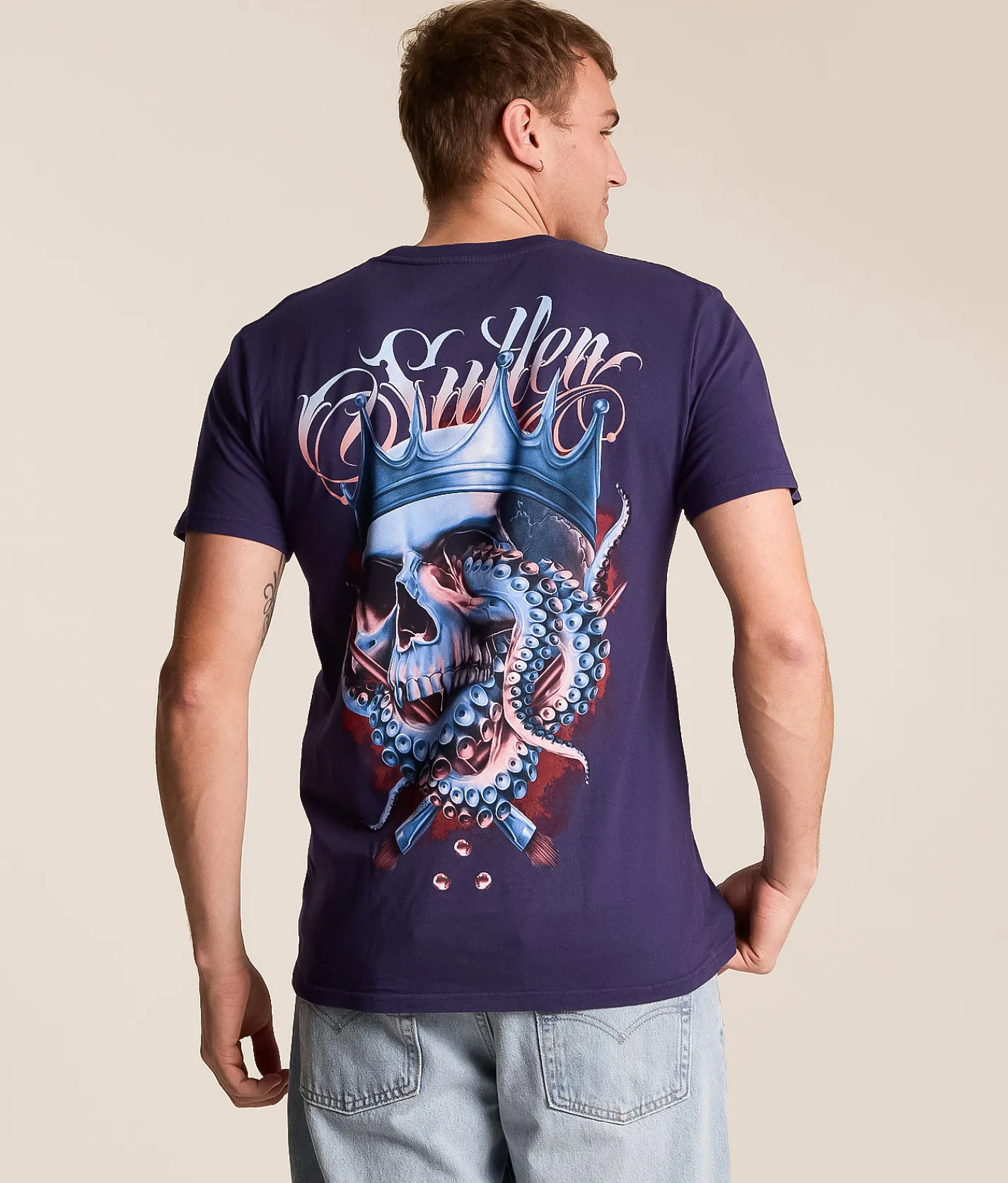 Tops|Graphic T-Shirts | Sullen Octopus King T-Shirt Astral Aura