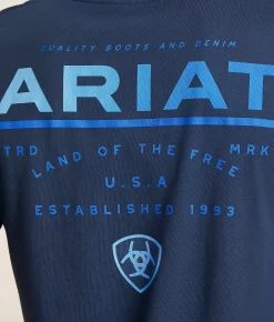Ariat Official Quality T-Shirt Blue Dusk Clearance