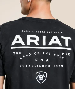 Ariat Official Quality T-Shirt Black Mineral Wash Best