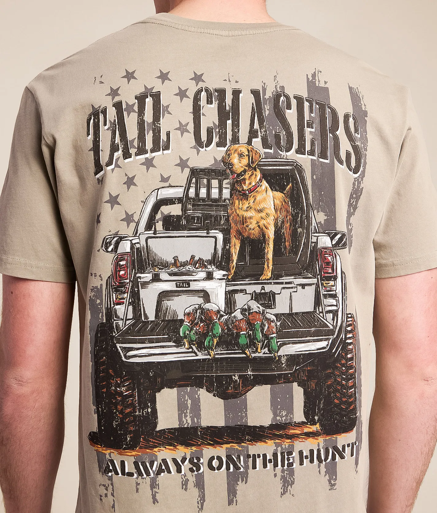Tail Chasers Club Off Road T-Shirt Chinchilla Pigment Dye