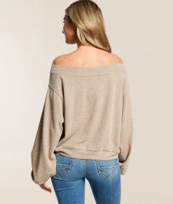 Hyfve Off The Shoulder Cropped Top Charcoal New